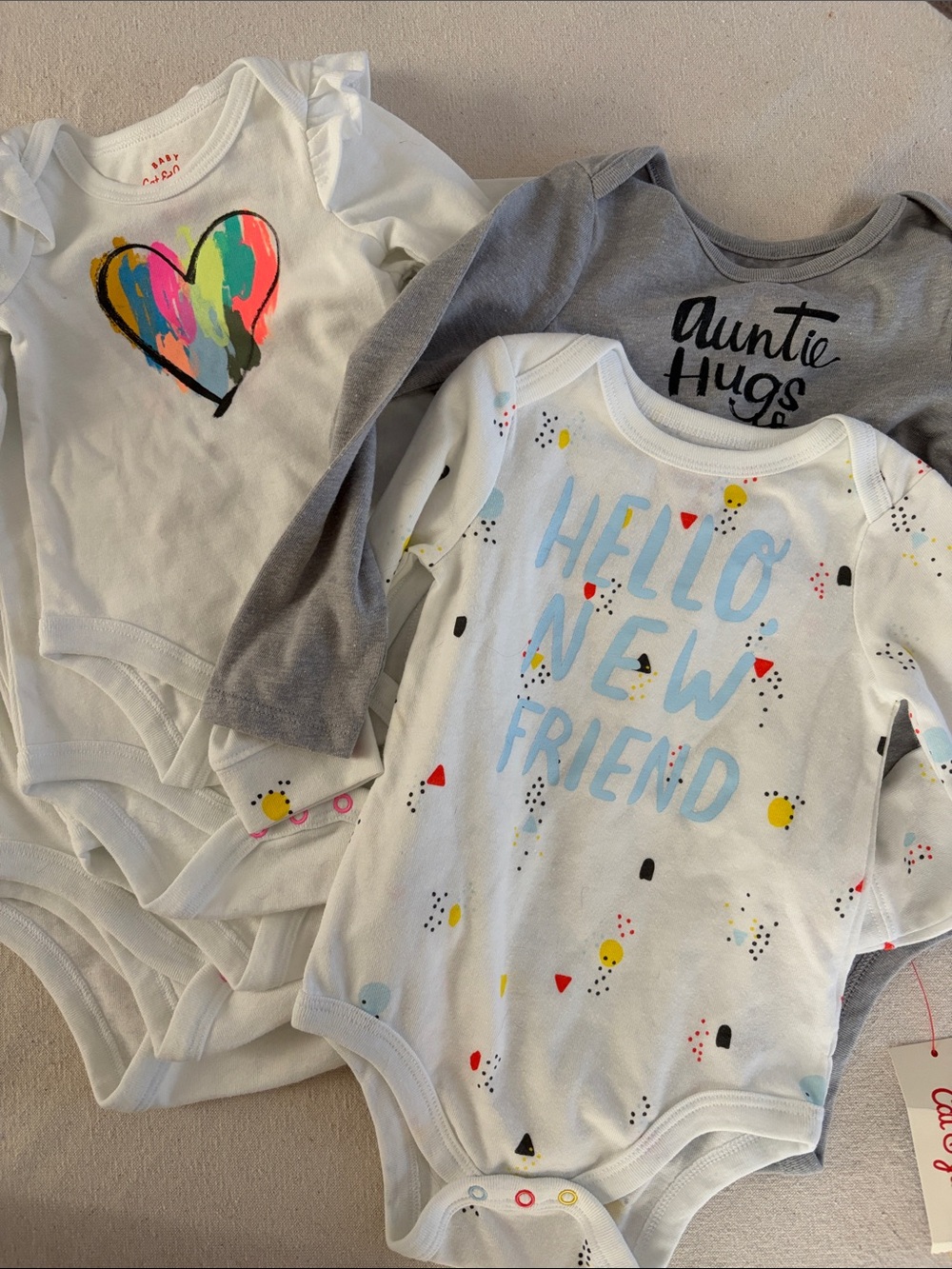 Cat & Jack BUNDLE OF 7 Long-Sleeve Bodysuit size from N/B to 24M